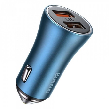 Зарядний пристрій для автомобіля 40W 2U Baseus Dual Quick Charger Blue CCJD-A03