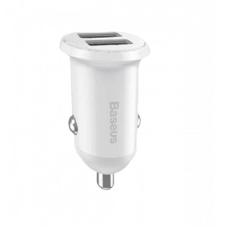Автомобільна зарядка 4.8A 2USB Baseus Grain Pro CCALLP-02 White - швидка та ефективна підзарядка для смартфонів та планшетів.