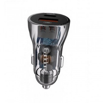 Автомобільний зарядний пристрій 2.4A Earldom ES-CC17 з 2 портами USB-C та USB-A для телефонів і планшетів