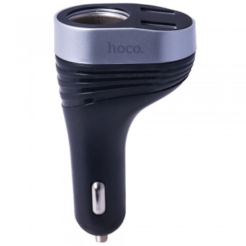 Зарядний пристрій для автомобіля 3.1A 2U з цифровим дисплеєм Hoco Z29 Black