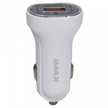 Зарядний пристрій для автомобіля 3.1A iMax CC-28 White, пластик, сумісний з усіма гаджетами, захист від короткого замикання