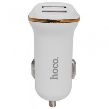 Автомобільне зарядний пристрій Hoco Z1 2USB 2.1A з захистом від перенапруги, потужністю 10.5 Вт та подвійним виходом для швидкої зарядки пристроїв