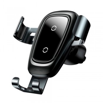 Автомобільний тримач з бездротовою зарядкою 10W Baseus WXYL-B0A, алюміній/полікарбонат, обертання на 360°