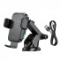 Автотримач Hoco HW11 на присосці з бездротовою зарядкою 15W, чорний, для телефонів 4.5-7.0 дюймів, матеріал PC+ABS+силікон