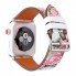 Ремінець Leather Series Flower Pattern Apple Watch 38 мм 40 мм 41 мм Червоний з квітковими смужками