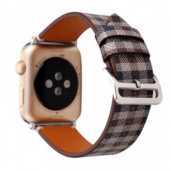 Ремінець Skew Lattice Apple Watch 38 mm 40 mm 41 mm шкіряний Brown