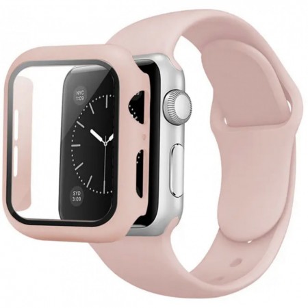 Ремешок Silicon & Glass Apple Watch 38 mm 40mm Розовый песок