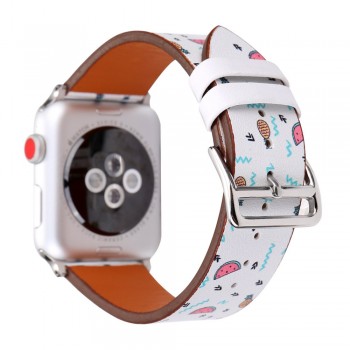 Ремінець Flower Pattern Apple Watch 38 mm 40 mm 41 mm шкіряний Fruit Flamingo