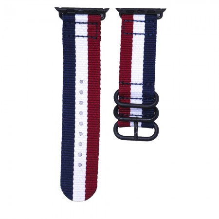 Ремінець Buckle Nylon Apple Watch 38 mm 40 mm 41 mm Білий/Червоний/Синій