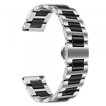 Ремінець Apple Rolex 3 Bead для Apple Watch чорний і сріблястий 42/44/45/49 мм