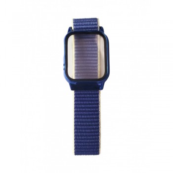 Ремінець Nylon Apple Watch 42 mm 44 mm 45 mm 49 mm Dark Blue із захисним чохлом