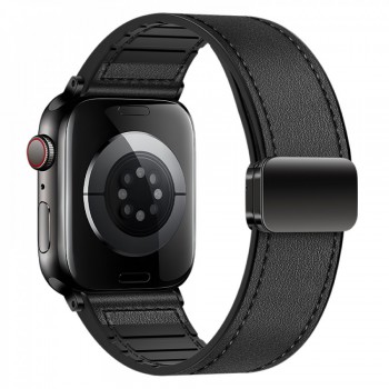 Ремінець для Apple Watch Hoco WA34, силікон і шкіра, чорний