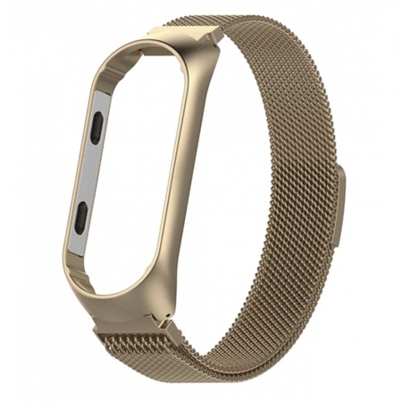 Ремінець Milanese Loop для Xiaomi Mi Band 3/4, золотий, регульований по розміру, нержавіюча сталь