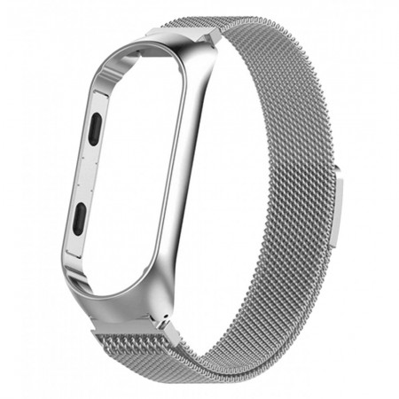 Ремінець Milanese Loop Xiaomi Mi Band 3 4 Сріблястий