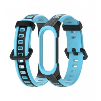 Ремінець Thin Armor Xiaomi Mi Band 5 6 Чорний Синій