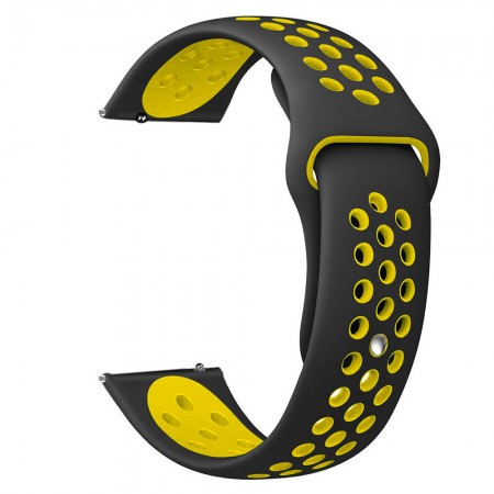 Універсальний ремінець Sport Nike 20 mm для AmazFit/BIP/GTS/GTR/Huawei GT2/Samsung Gear S4/Galaxy Active 2, чорний з жовтим