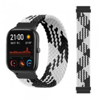 Ремінець Apple Nylon Solo Loop Long 125 mm Універсальний 22 mm Чорно-білий