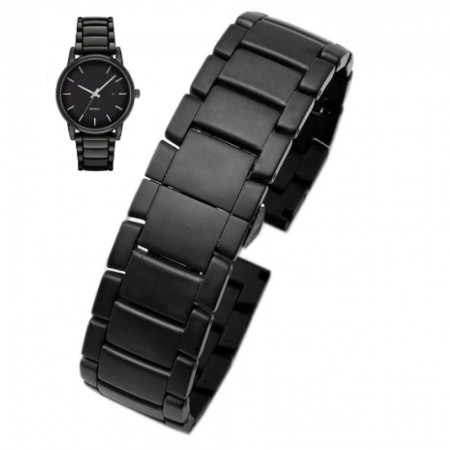 Універсальний ремінець для смарт-годинників 22 mm Ceramic Matt Design, сумісний з Amazfit Stratos/Pace/GTR, Huawei GT2, Samsung Gear S3/S4, Galaxy Active 2, чорний