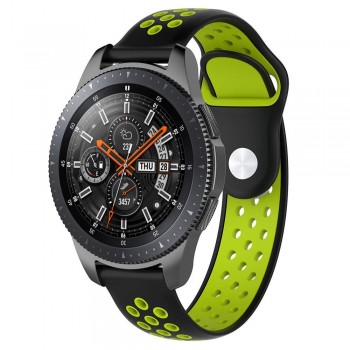 Універсальний ремінець Sport Nike 22 мм для AmazFit Stratos/Pace/GTR, Huawei GT2, Samsung Gear S3/S4, Galaxy Active 2/Watch, чорний-зелений