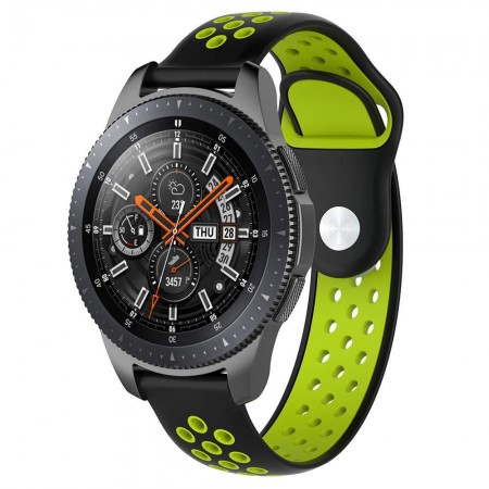 Універсальний ремінець Sport Nike 22 мм для AmazFit Stratos/Pace/GTR, Huawei GT2, Samsung Gear S3/S4, Galaxy Active 2/Watch, чорний-зелений
