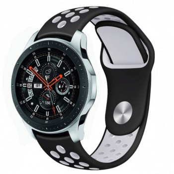 Універсальний ремінець Sport Nike для смарт-годинників 22 мм, чорнобілий, сумісний з AmazFit Stratos/Pace/GTR, Huawei GT2, Samsung Gear S3/S4, Galaxy Active 2/Watch