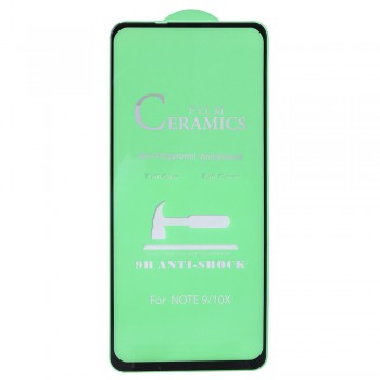 Захисне скло Ceramica для Xiaomi Redmi Note 9, чорне, висока міцність, антивідблискове покриття