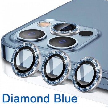 Защитное стекло для камеры Veron Diamond Crumb для iPhone 14/14 Plus, синее, ударопрочное, антибликовое