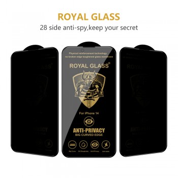 Захисне скло Royal Glass 9H Privacy Antistatic Oleophobic для iPhone 16, чорне, антивсплескове покриття, захист від подряпин