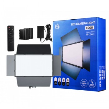 Лампа відеосвітло LED Veron E900 з дисплеєм 30x17 см, 896 світлодіодів, 3000K-6500K, пульт управління (від мережі та акумулятора)