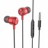 Внутрішньоканальні навушники з мікрофоном Hoco M87 String, 3.5mm, діапазон 20 Гц - 20000 Гц, червоні