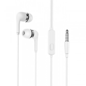 Навушники з мікрофоном Borofone BM39 Refined, 3.5mm, 10mm динамік, довжина кабелю 1.2м, білі