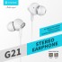 Вакуумные наушники с микрофоном Celebrat G21, 3.5mm, черные, частотный диапазон 20-20000 Гц, чувствительность 92 дБ