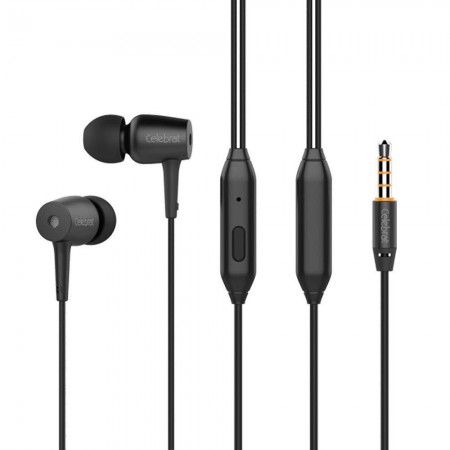 Вакуумные наушники Celebrat G1 с микрофоном 3.5mm, черные, чувствительность 92±3дБ, частотный диапазон 20-20000 Гц
