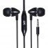 Наушники Veron VH03 с микрофоном, 3.5 мм, черные, диапазон частот 20 Гц - 20 кГц, длина кабеля 1.2 м