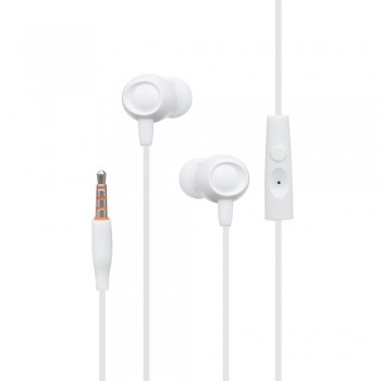 Вакуумні навушники Celebrat Fly-1 з мікрофоном, 3.5 мм, білі, динамічні, довжина кабелю 1.2 м, ергономічна форма