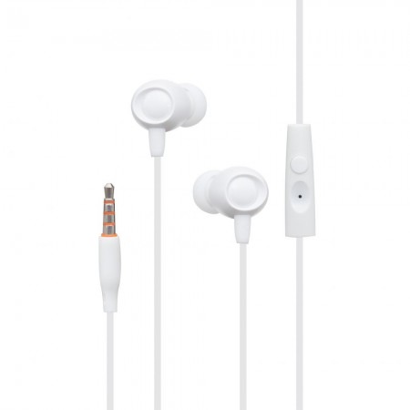 Вакуумні навушники Celebrat Fly-1 з мікрофоном, 3.5 мм, білі, динамічні, довжина кабелю 1.2 м, ергономічна форма