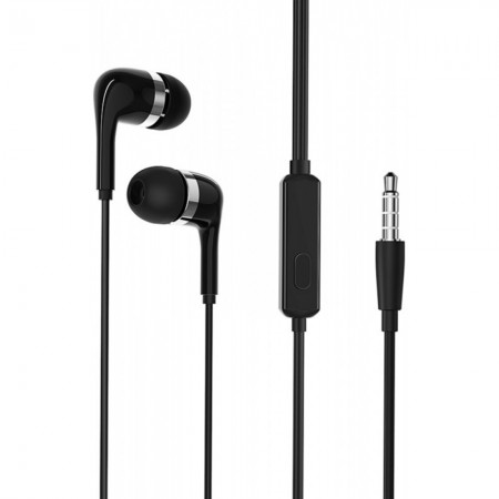 Навушники з мікрофоном Borofone BM39 Refined, 3.5mm, акустичний звук, кабель TPE 1.2м, чорні