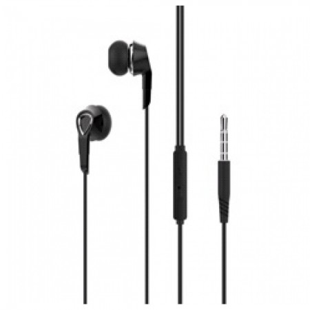 Вкладыши-наушники Veron HV12, с микрофоном 3.5mm, 10 мм динамик, черные