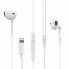 Навушники-вкладиші Borofone BM32 Plus з мікрофоном, Lightning, білі, 14.2 мм динаміки, довжина кабелю 1.2 м, чутливість 98dB