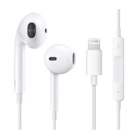 Навушники з мікрофоном Apple Lightning MMNT2ZM/A, оригінал, білі, звук високої якості