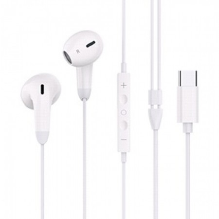 Навушники Yison X8 Type C з мікрофоном, білі, частотний діапазон 20-20000 Гц, чутливість 118 дБ, механічні кнопки управління