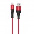Кабель Lightning Hoco X38 2.4A, 1м, червоний, з нейлоновою обплеткою та металевими конекторами