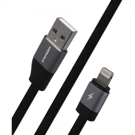 Кабель Lightning Momax DLID 2.4A, 0.1m, висока швидкість зарядки, м'яка обмотка