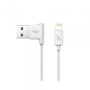 Кабель Lightning Hoco UPL11, L-образний, 1.2 м, 2.4A, чорний-білий Кабель Lightning Hoco UPL11, L-образний, 1.2 м, 2.4A, чорний-білий