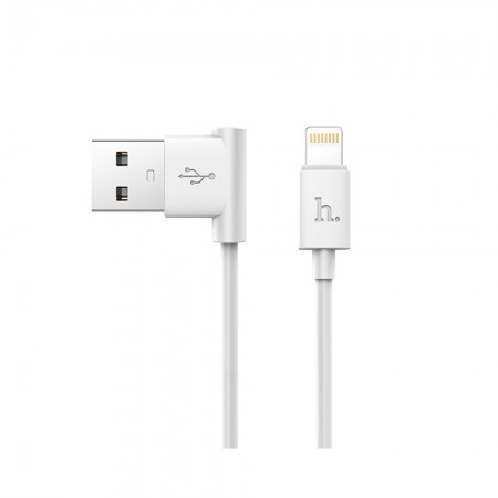 Кабель Lightning Hoco UPL11, L-образный, 1.2 м, 2.4A, черный- белый