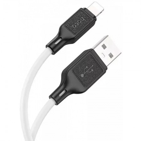 Кабель Lightning Hoco X90 Cool, 2.4A, 1 м, силіконовий, білий