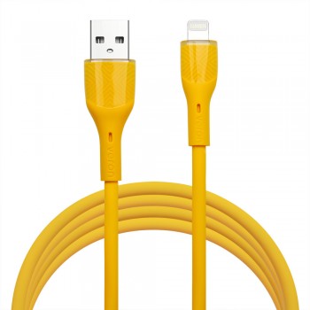 Кабель Lightning Veron SL062, 2.4A, 2м, жовтий, з захисним обплетенням