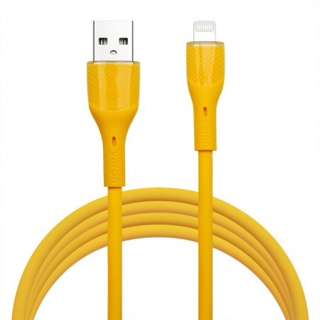 Кабель Lightning Veron SL062, 2.4A, 2м, жовтий, з захисним обплетенням