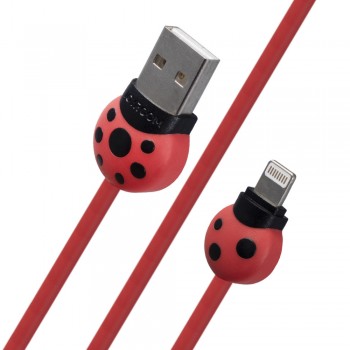 Кабель Lightning Joyroom S-L124, 2.4A, довжина 1.2m, червоний, з функціями зарядки та передачі даних, матеріал корпусу - гума