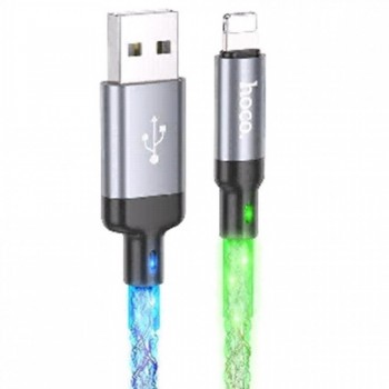 Кабель Lightning Hoco U112, 2.4A, 1 метр, сірий